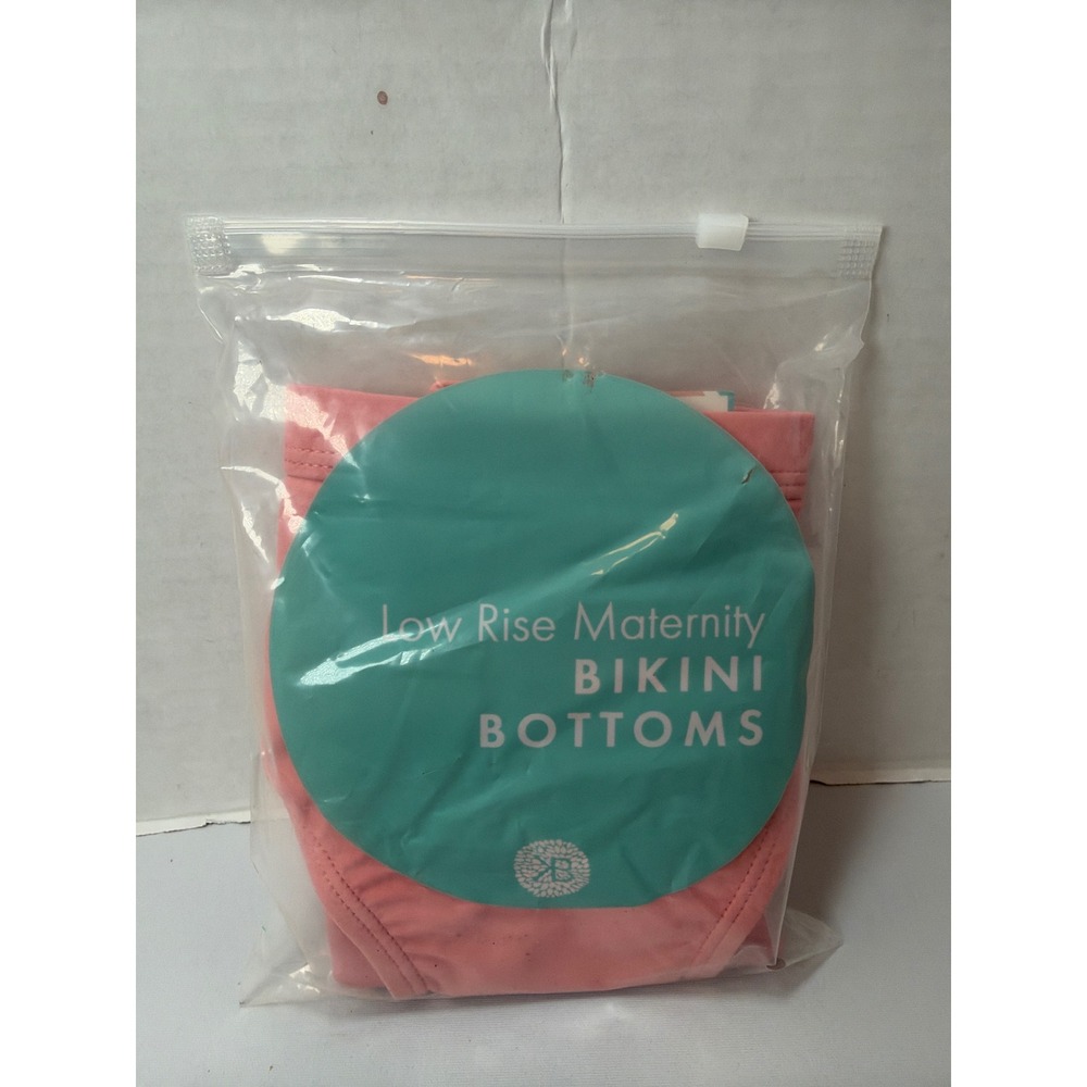 NWT Kindred Bravely Bikini Bottoms Womens Medium Shell Pink Low Rise Maternity